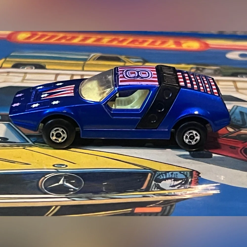 Vintage Matchbox Superfast No 41 Siva Spyder 8 1972 Lesney Blue Stars & Stripes